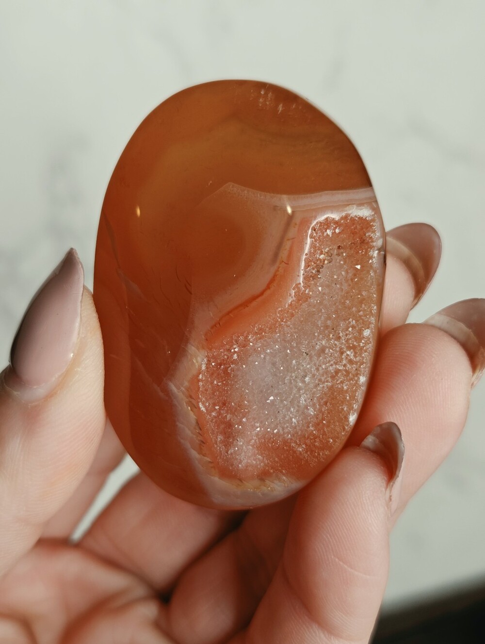 carnelian Palmstone 2.5 In Health And Vitality G
